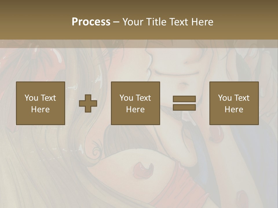 A Couple Kissing In Front Of A Painting PowerPoint Template