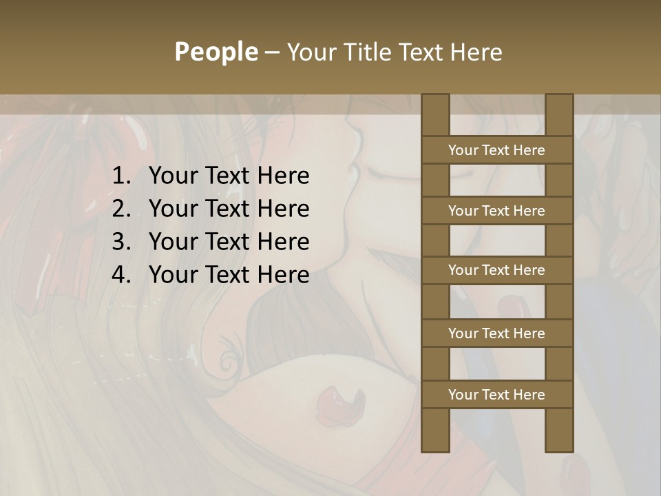 A Couple Kissing In Front Of A Painting PowerPoint Template