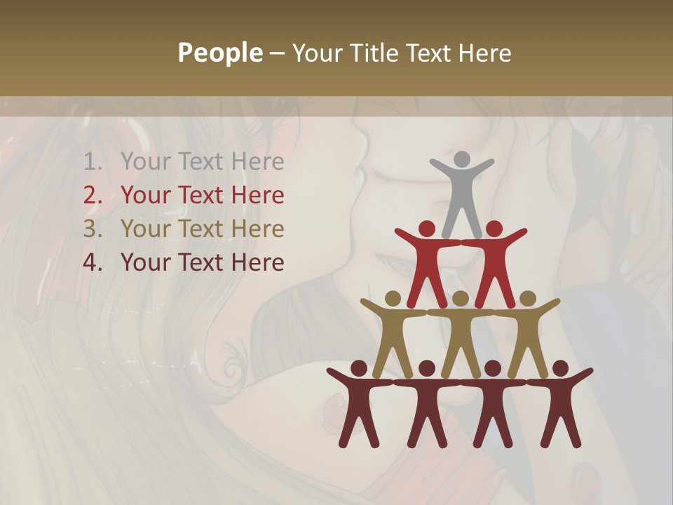 A Couple Kissing In Front Of A Painting PowerPoint Template