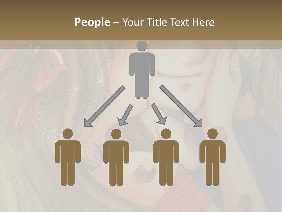 A Couple Kissing In Front Of A Painting PowerPoint Template