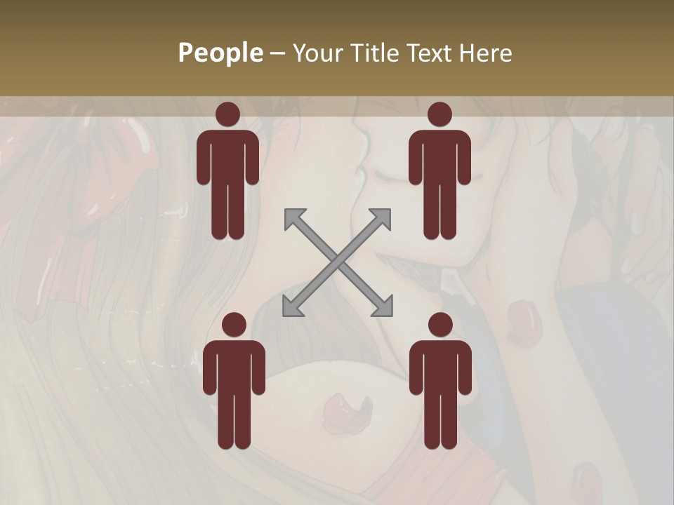 A Couple Kissing In Front Of A Painting PowerPoint Template