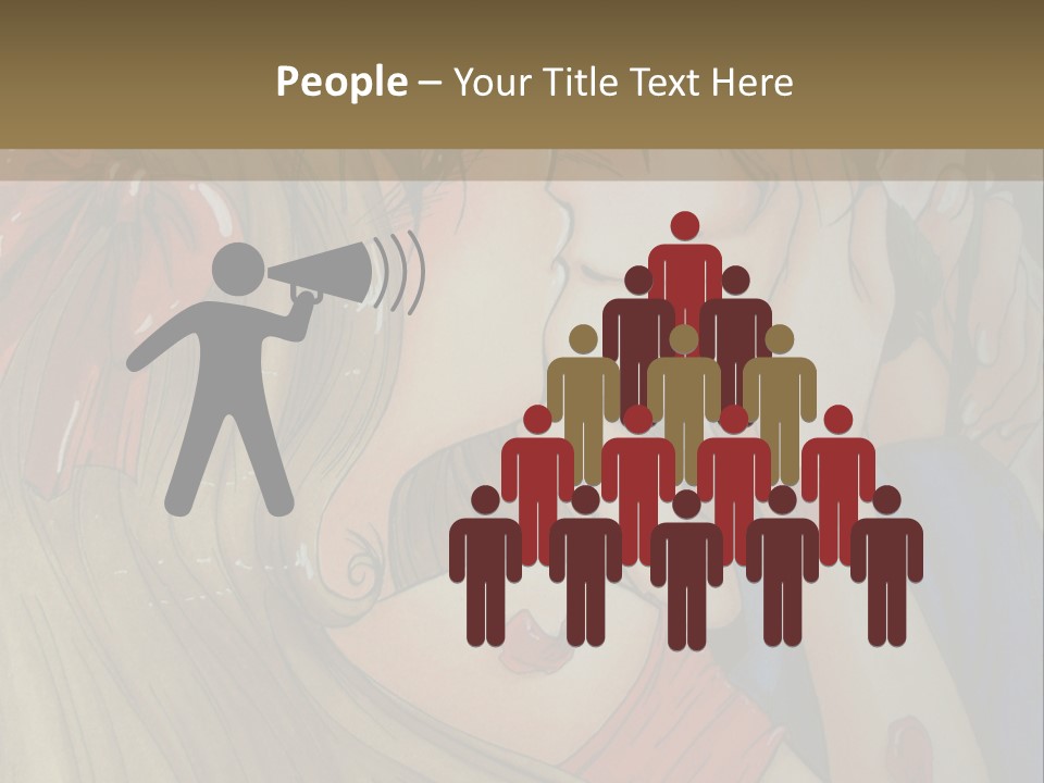 A Couple Kissing In Front Of A Painting PowerPoint Template