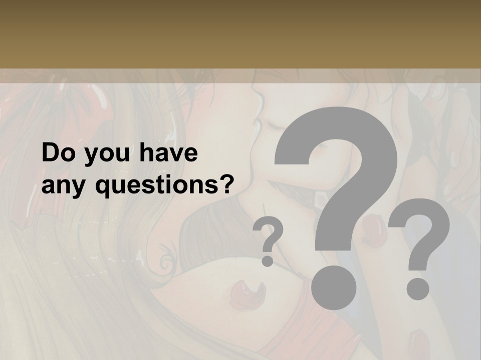 A Couple Kissing In Front Of A Painting PowerPoint Template