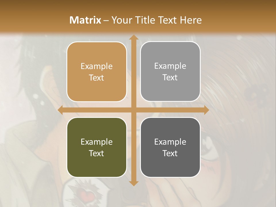 A Couple Of Anime Characters With A Brown Background PowerPoint Template