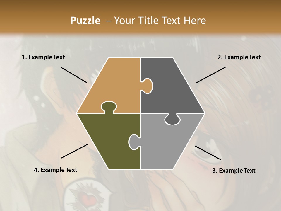 A Couple Of Anime Characters With A Brown Background PowerPoint Template