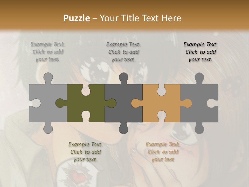 A Couple Of Anime Characters With A Brown Background PowerPoint Template