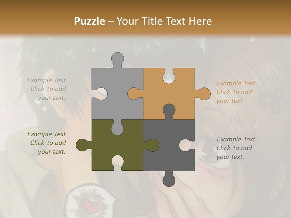 A Couple Of Anime Characters With A Brown Background PowerPoint Template