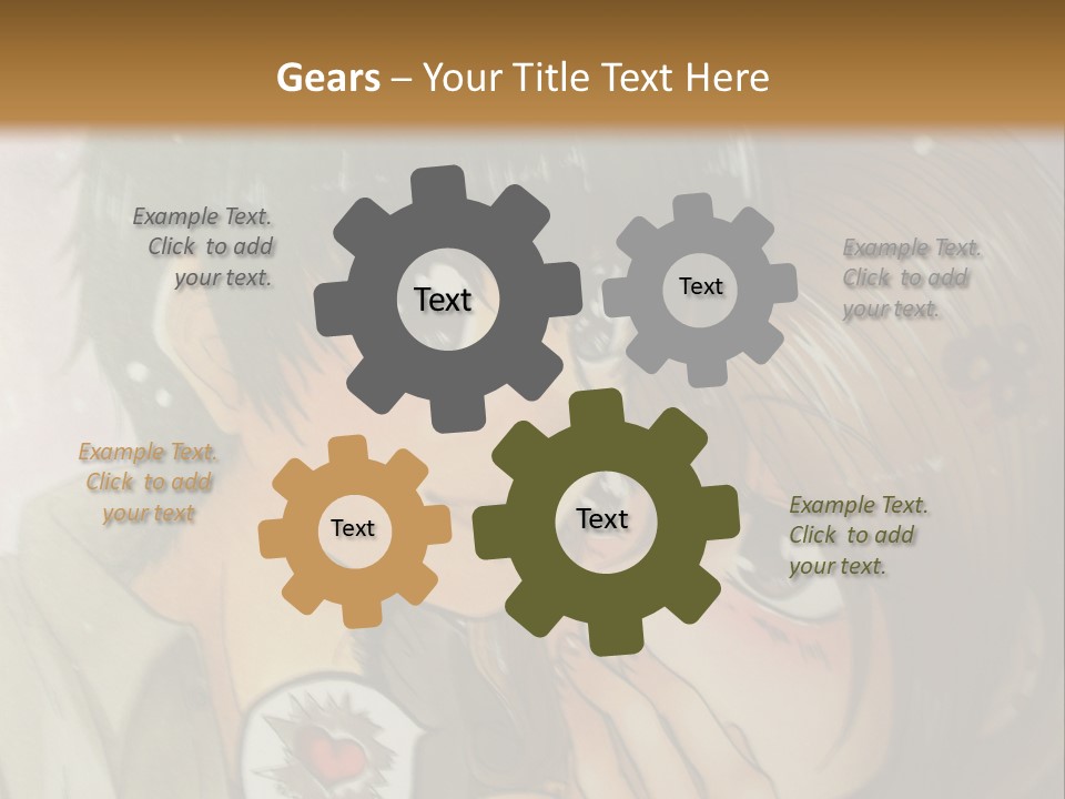 A Couple Of Anime Characters With A Brown Background PowerPoint Template