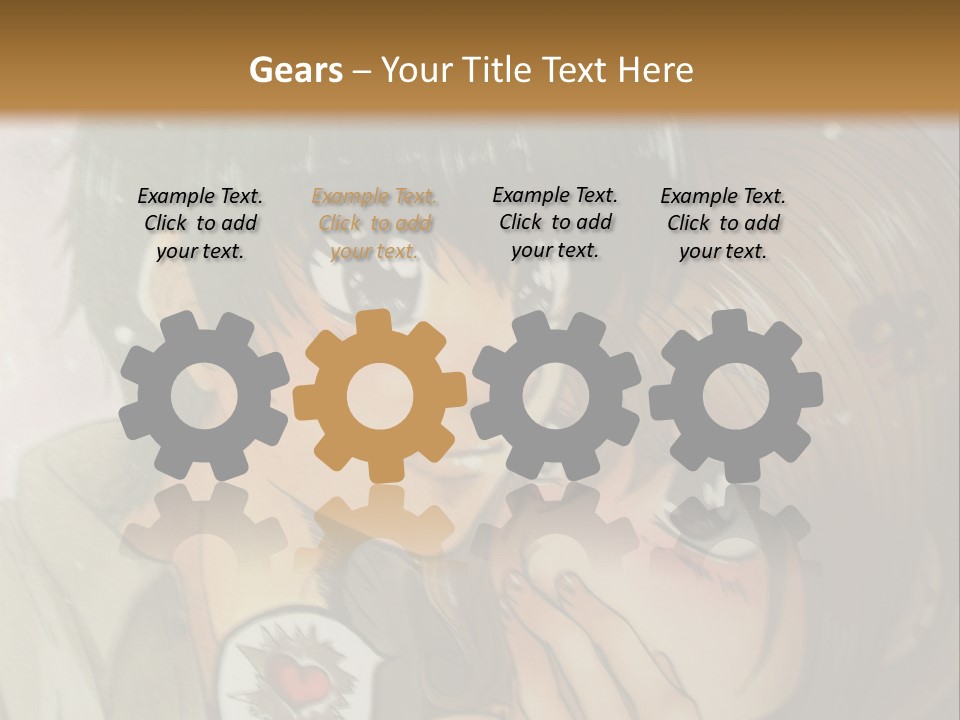 A Couple Of Anime Characters With A Brown Background PowerPoint Template