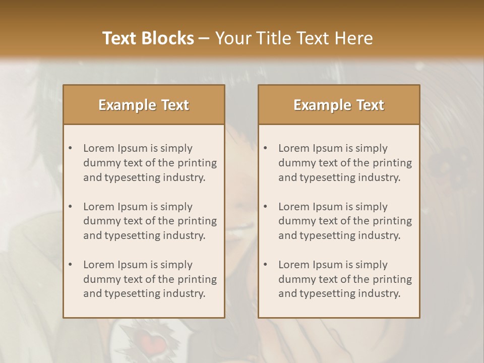 A Couple Of Anime Characters With A Brown Background PowerPoint Template