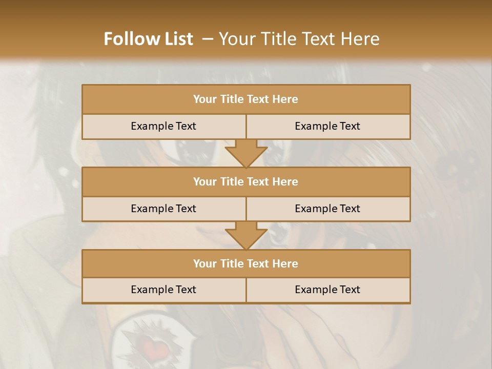 A Couple Of Anime Characters With A Brown Background PowerPoint Template