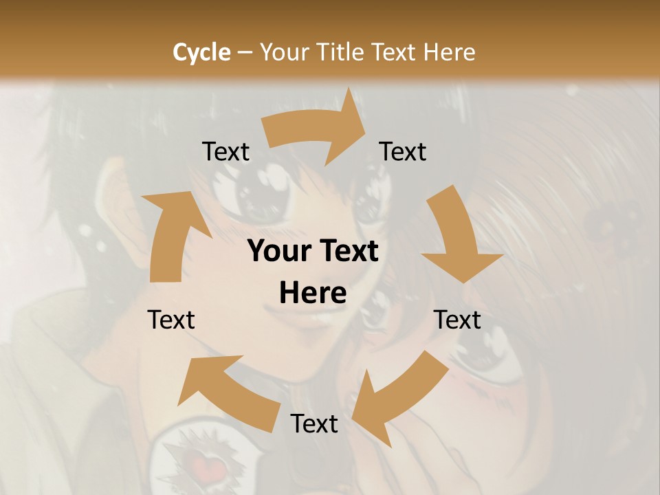 A Couple Of Anime Characters With A Brown Background PowerPoint Template