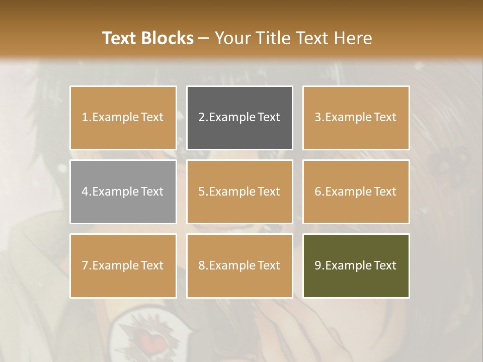 A Couple Of Anime Characters With A Brown Background PowerPoint Template