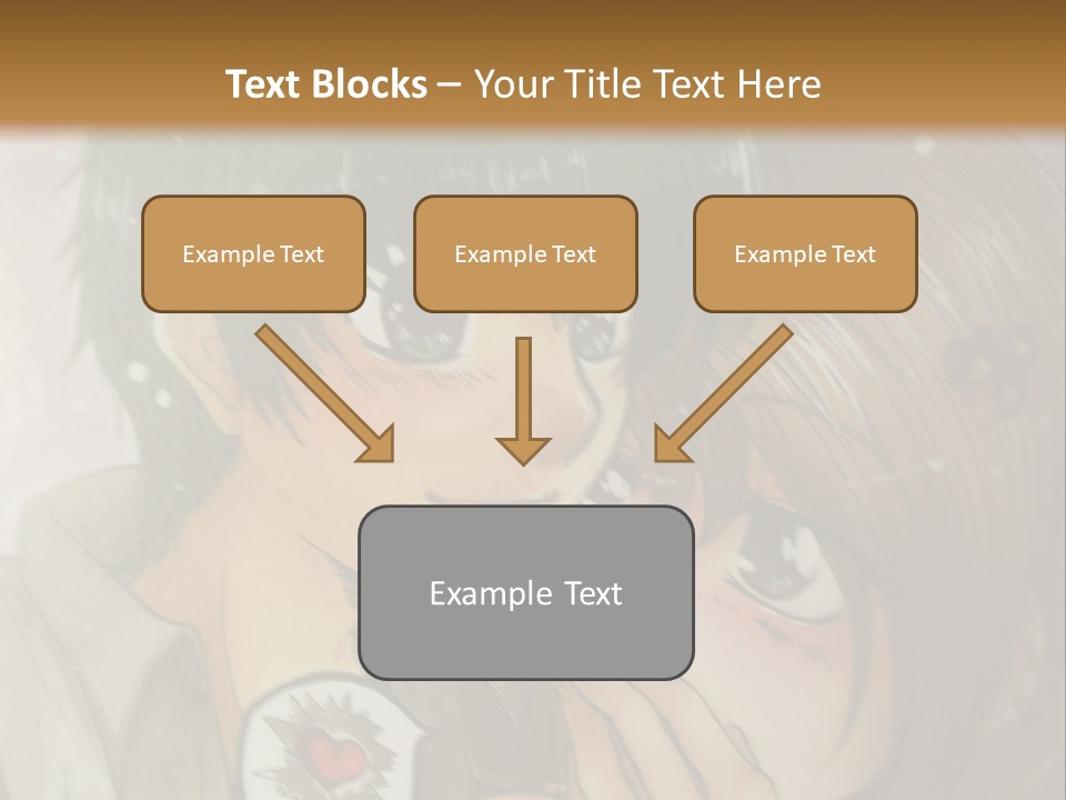 A Couple Of Anime Characters With A Brown Background PowerPoint Template