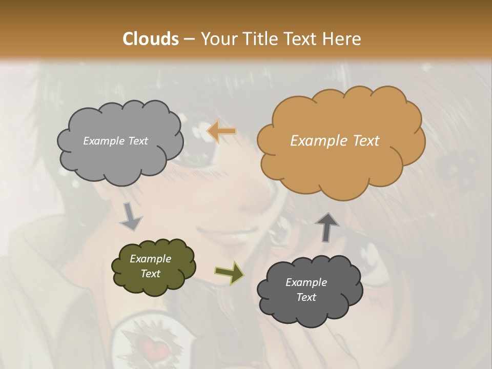 A Couple Of Anime Characters With A Brown Background PowerPoint Template