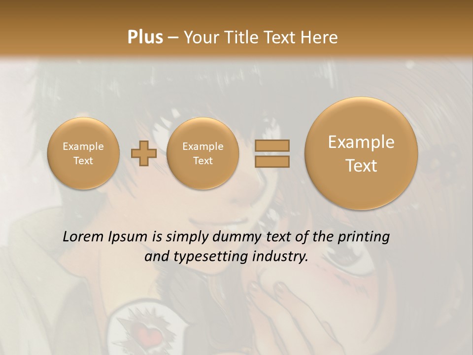 A Couple Of Anime Characters With A Brown Background PowerPoint Template