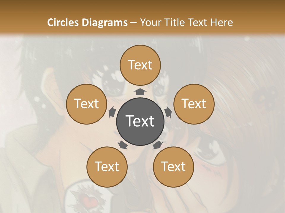 A Couple Of Anime Characters With A Brown Background PowerPoint Template
