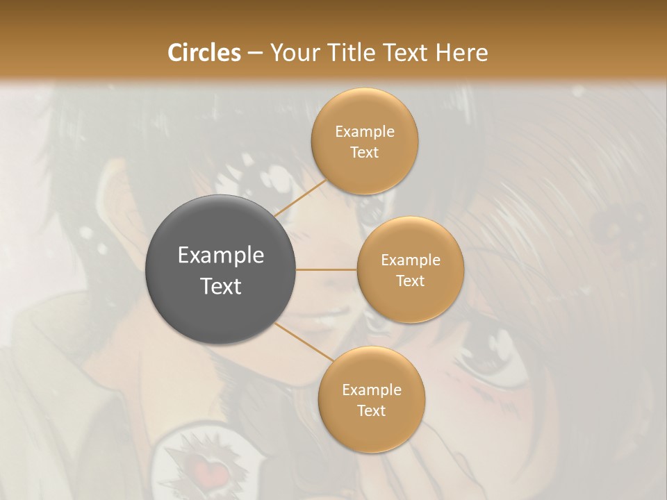 A Couple Of Anime Characters With A Brown Background PowerPoint Template