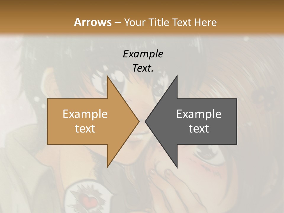 A Couple Of Anime Characters With A Brown Background PowerPoint Template