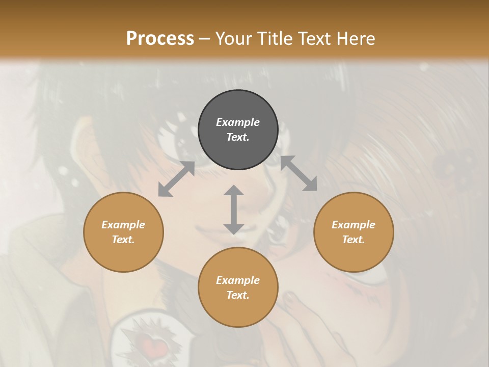 A Couple Of Anime Characters With A Brown Background PowerPoint Template