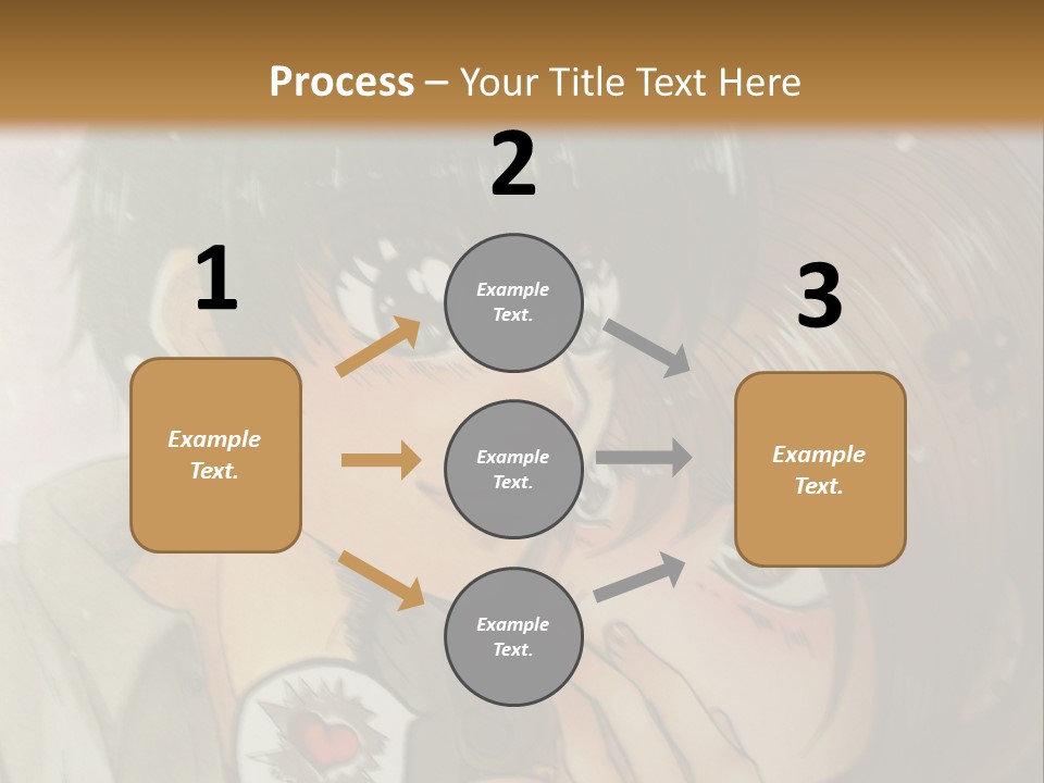 A Couple Of Anime Characters With A Brown Background PowerPoint Template