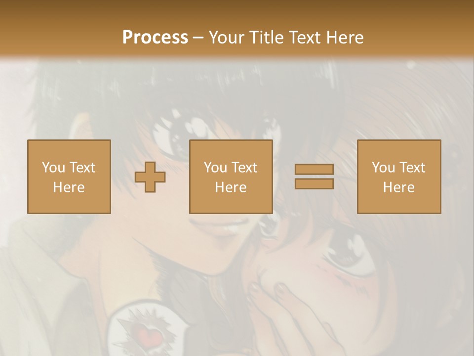 A Couple Of Anime Characters With A Brown Background PowerPoint Template