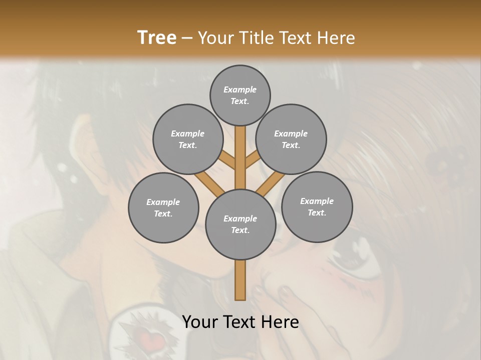 A Couple Of Anime Characters With A Brown Background PowerPoint Template