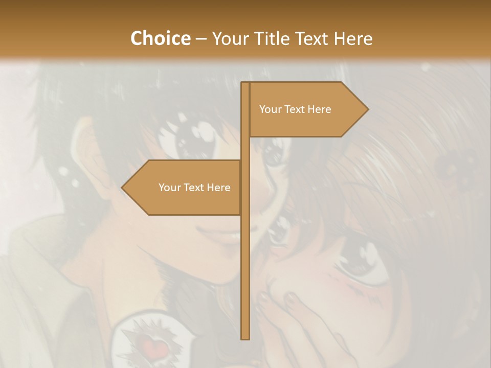 A Couple Of Anime Characters With A Brown Background PowerPoint Template