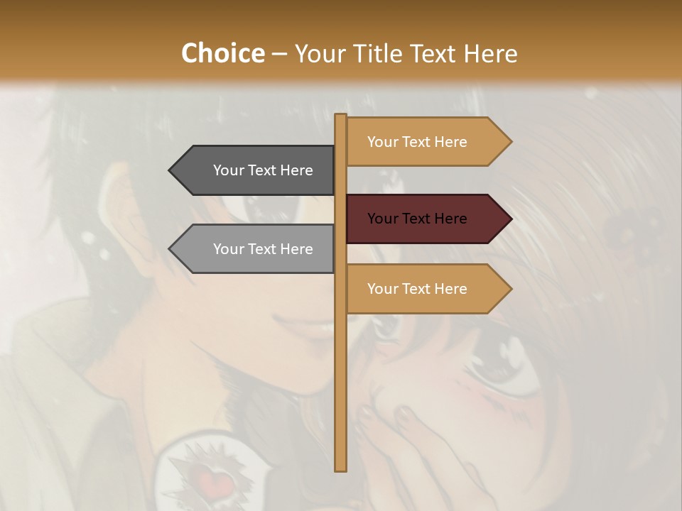 A Couple Of Anime Characters With A Brown Background PowerPoint Template