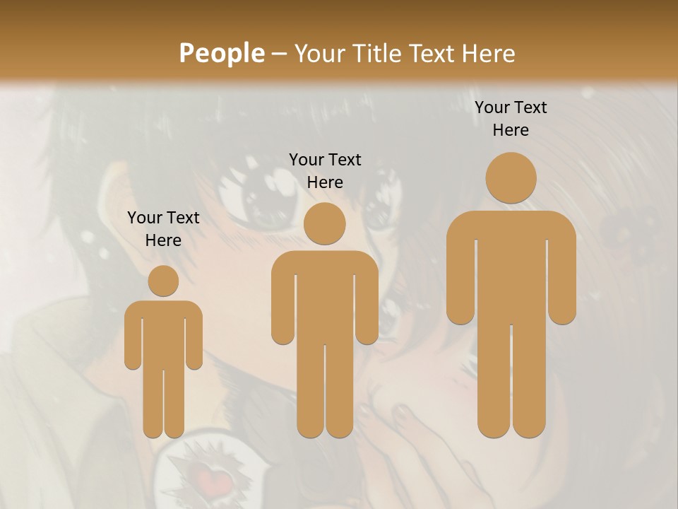 A Couple Of Anime Characters With A Brown Background PowerPoint Template