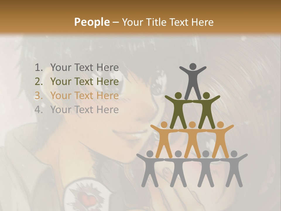 A Couple Of Anime Characters With A Brown Background PowerPoint Template