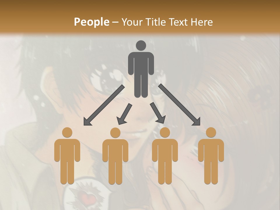 A Couple Of Anime Characters With A Brown Background PowerPoint Template