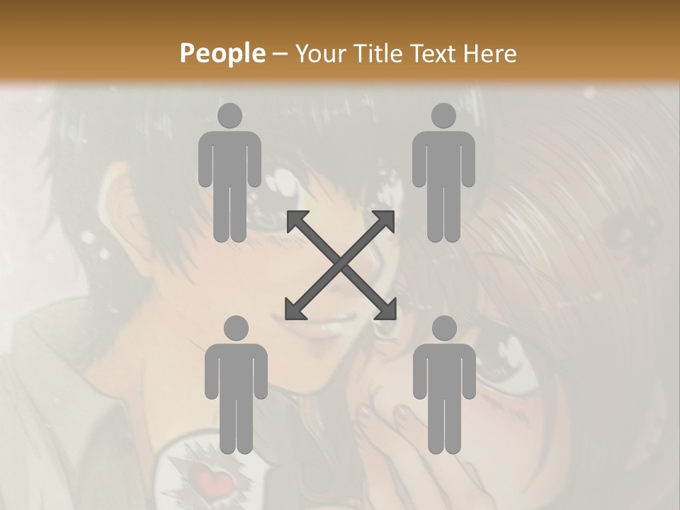 A Couple Of Anime Characters With A Brown Background PowerPoint Template