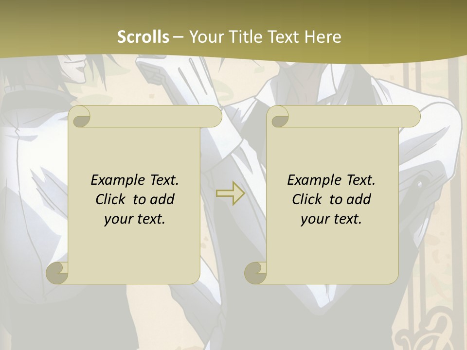A Couple Of People Standing Next To Each Other PowerPoint Template