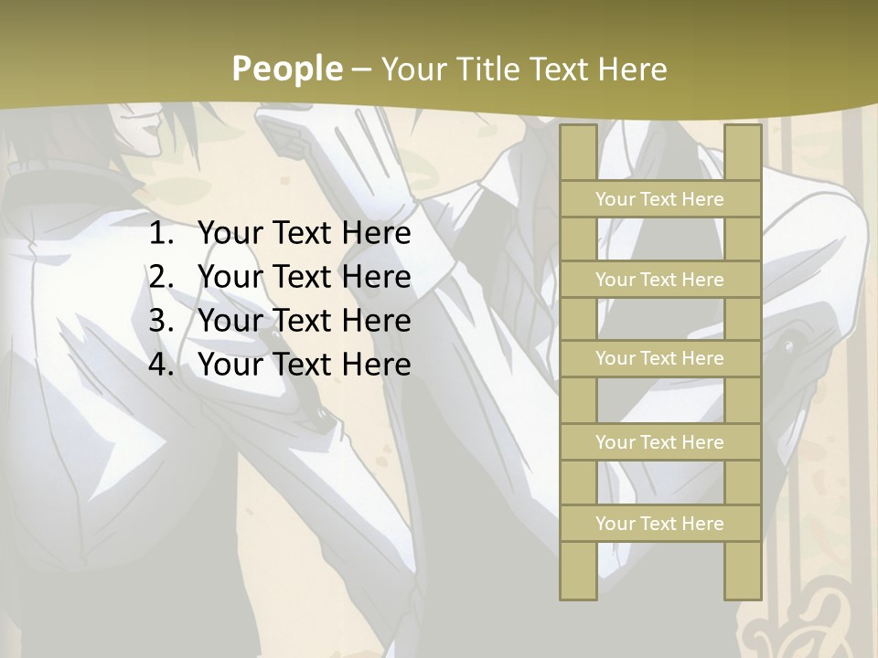 A Couple Of People Standing Next To Each Other PowerPoint Template