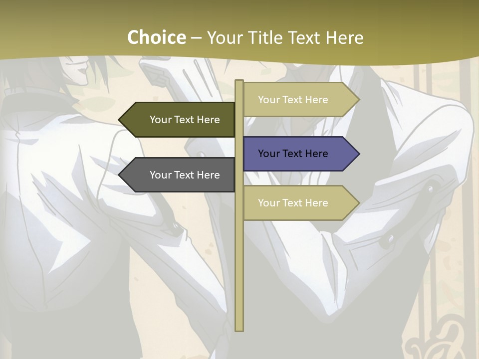 A Couple Of People Standing Next To Each Other PowerPoint Template