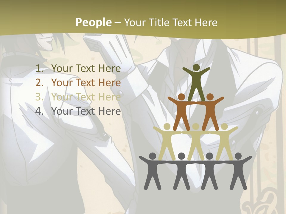 A Couple Of People Standing Next To Each Other PowerPoint Template