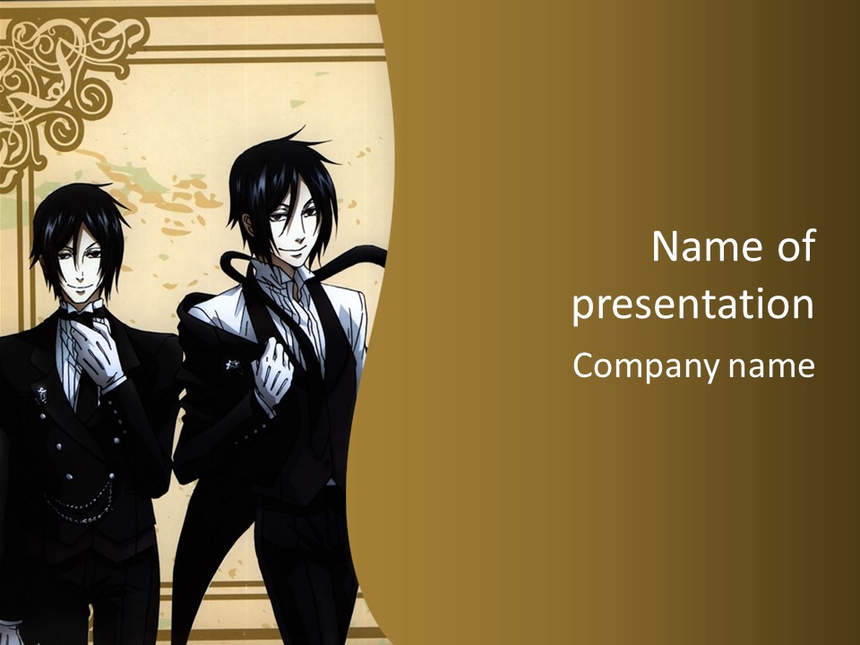 A Couple Of People Standing Next To Each Other PowerPoint Template