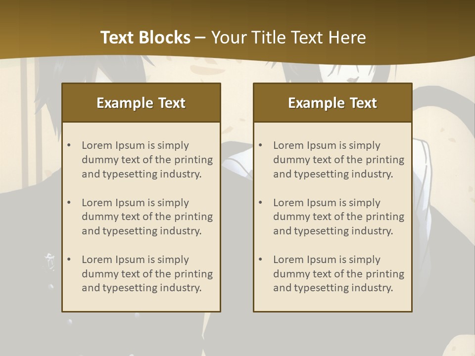 A Couple Of People Standing Next To Each Other PowerPoint Template