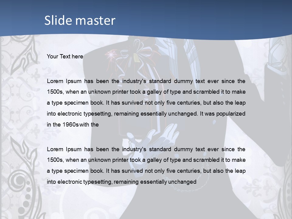 A Man In A Suit Holding A Present Powerpoint Template PowerPoint Template