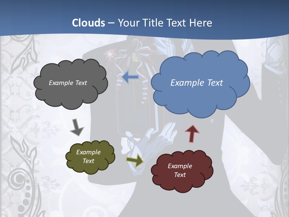 A Man In A Suit Holding A Present Powerpoint Template PowerPoint Template