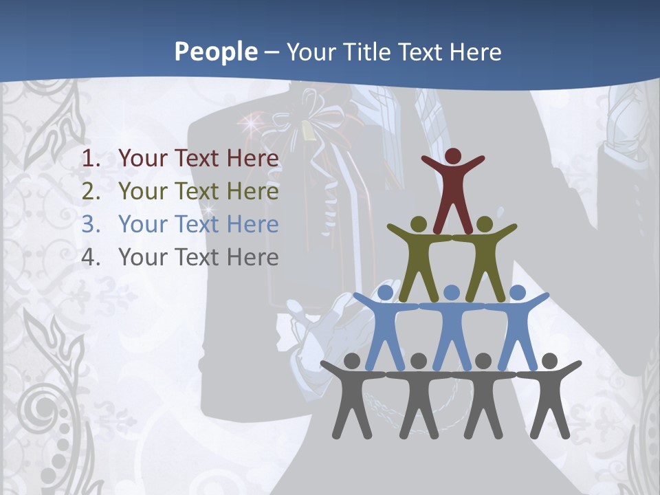 A Man In A Suit Holding A Present Powerpoint Template PowerPoint Template