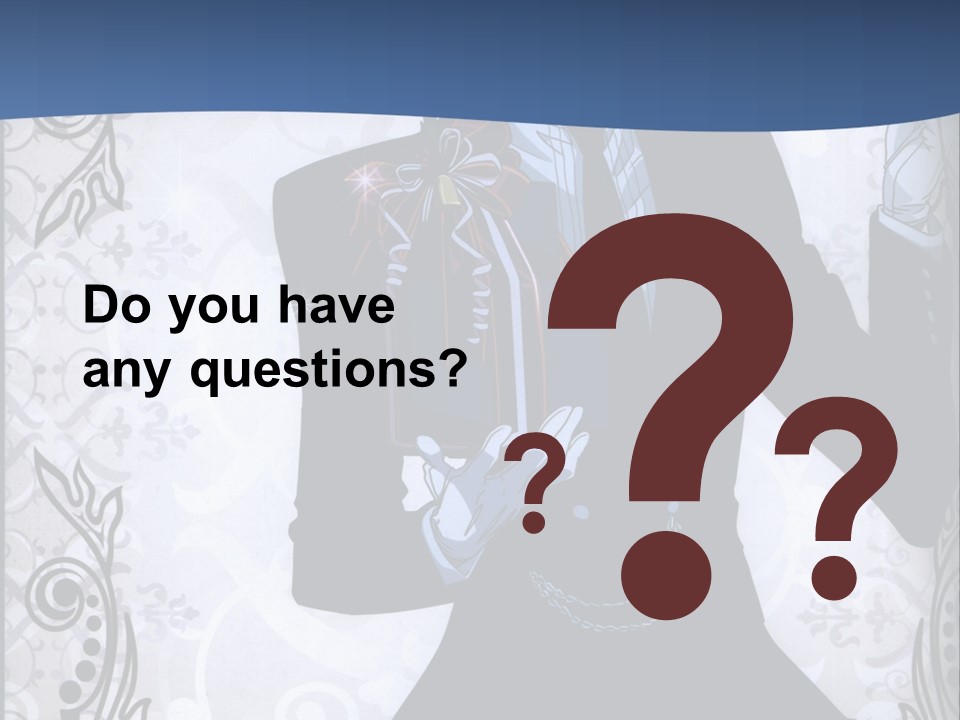 A Man In A Suit Holding A Present Powerpoint Template PowerPoint Template