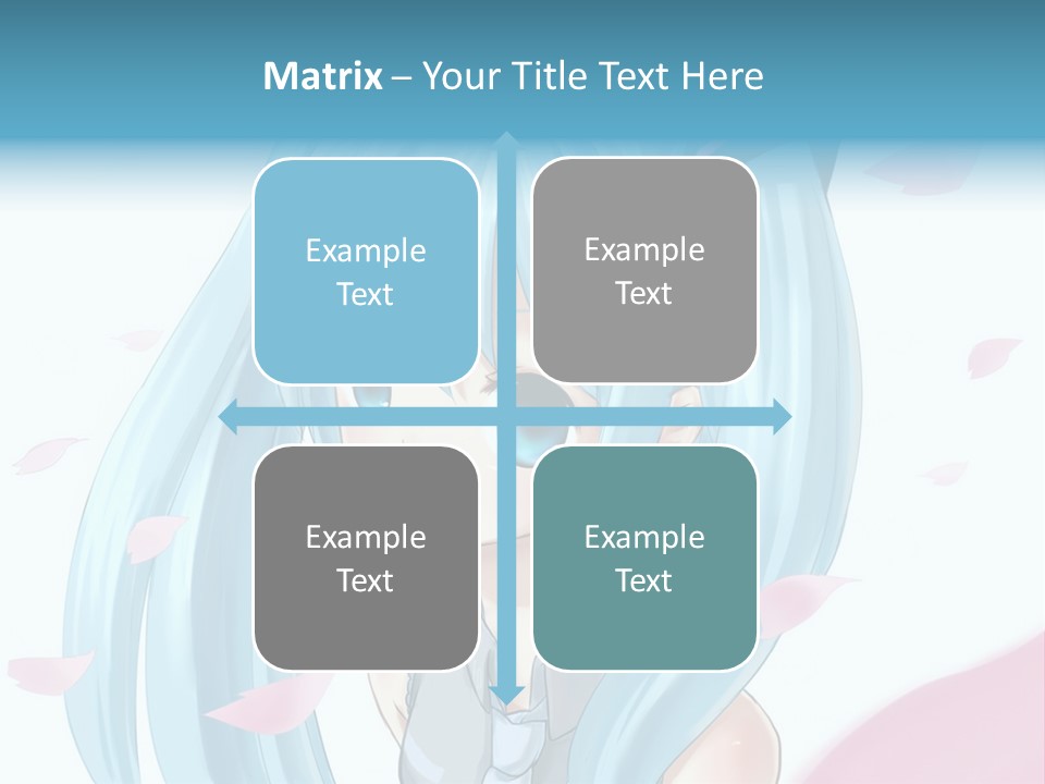 A Anime Girl With Blue Hair And Blue Eyes PowerPoint Template
