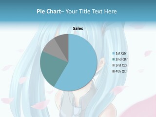 A Anime Girl With Blue Hair And Blue Eyes PowerPoint Template