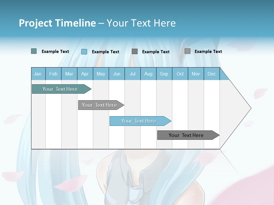A Anime Girl With Blue Hair And Blue Eyes PowerPoint Template