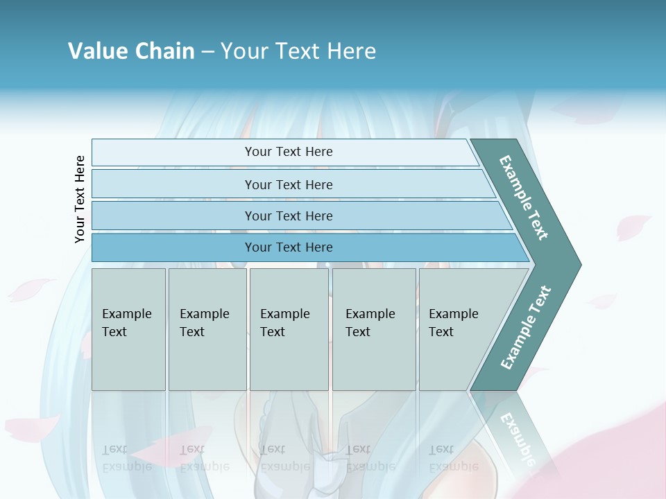 A Anime Girl With Blue Hair And Blue Eyes PowerPoint Template