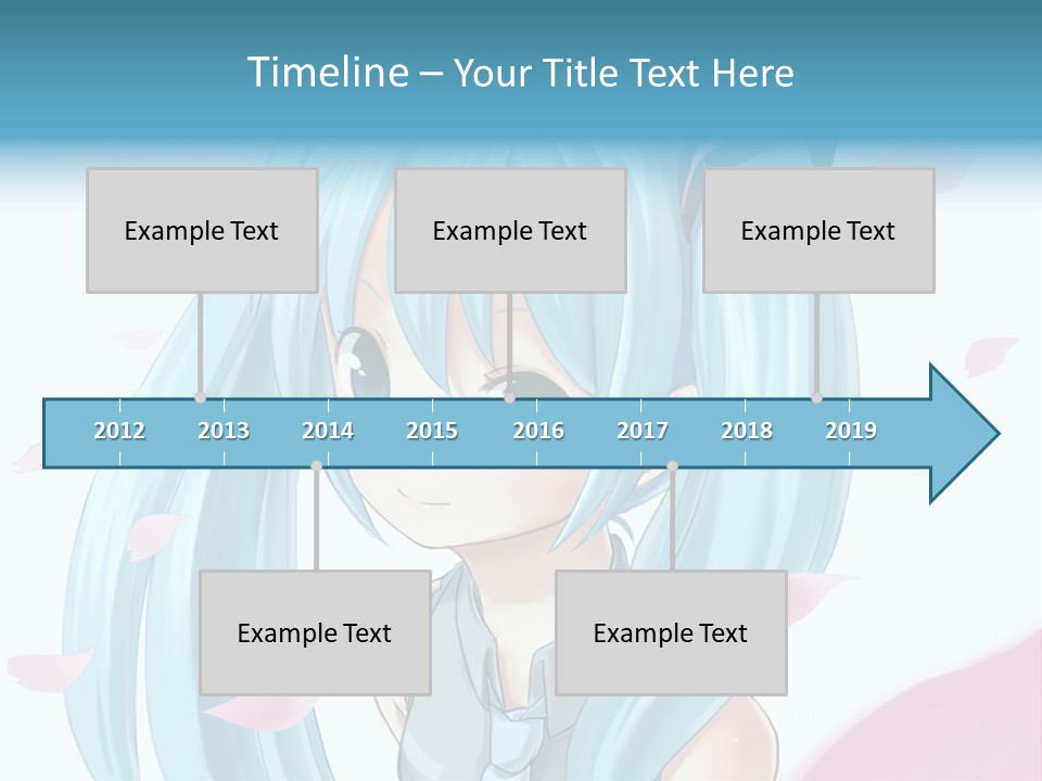 A Anime Girl With Blue Hair And Blue Eyes PowerPoint Template