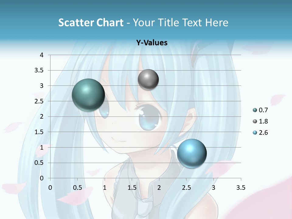 A Anime Girl With Blue Hair And Blue Eyes PowerPoint Template