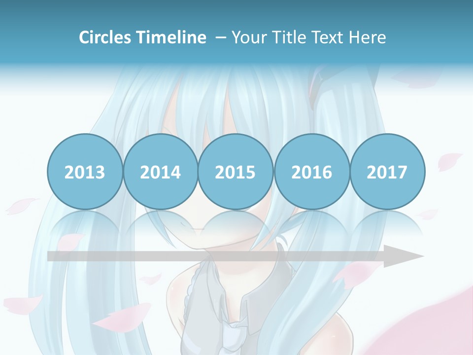 A Anime Girl With Blue Hair And Blue Eyes PowerPoint Template
